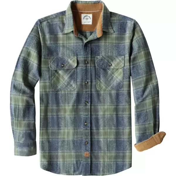 Dubinik® Mens Flannel Shirt Long Sleeve Button Down Plaid All Cotton Soft Brushed Flannel Shirt for Men Utility Casual Shirt