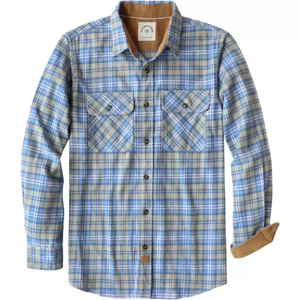Dubinik® Mens Flannel Shirt Long Sleeve Button Down Plaid All Cotton Soft Brushed Flannel Shirt for Men Utility Casual Shirt