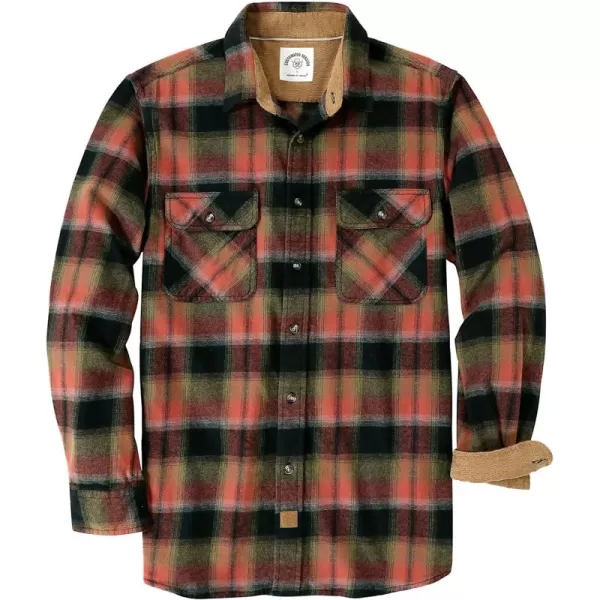 Dubinik® Mens Flannel Shirt Long Sleeve Button Down Plaid All Cotton Soft Brushed Flannel Shirt for Men Utility Casual Shirt