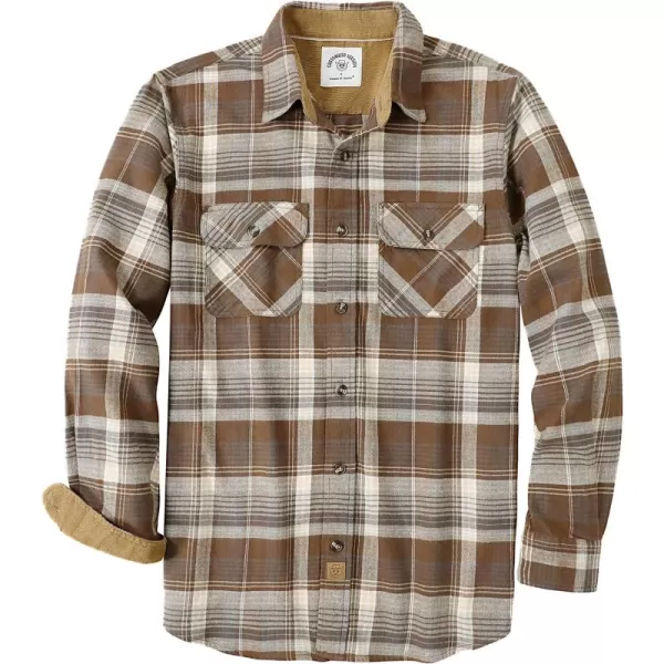 Dubinik® Mens Flannel Shirt Long Sleeve Button Down Plaid All Cotton Soft Brushed Flannel Shirt for Men Utility Casual Shirt