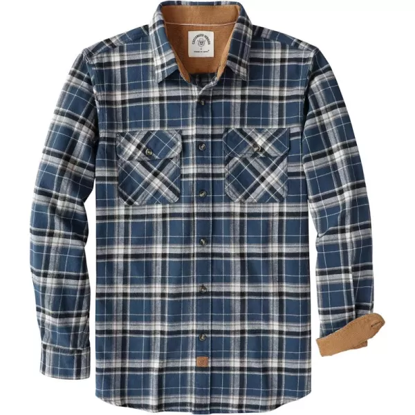 Dubinik® Mens Flannel Shirt Long Sleeve Button Down Plaid All Cotton Soft Brushed Flannel Shirt for Men Utility Casual Shirt