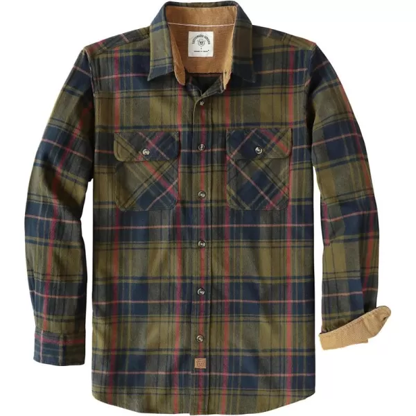 Dubinik® Mens Flannel Shirt Long Sleeve Button Down Plaid All Cotton Soft Brushed Flannel Shirt for Men Utility Casual Shirt