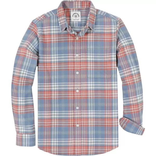 Dubinik® Mens Flannel Shirt Long Sleeve Plaid Flannel Shirt for Men Soft 100% Cotton Casual Button Down Shirts Regular Fit