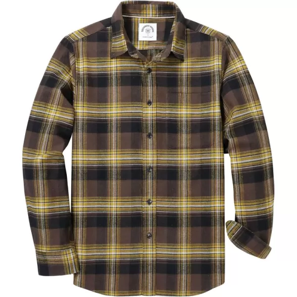 Dubinik® Mens Flannel Shirt Long Sleeve Plaid Flannel Shirt for Men Soft 100% Cotton Casual Button Down Shirts Regular Fit