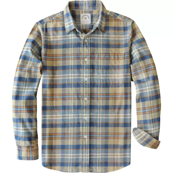 Dubinik® Mens Flannel Shirt Long Sleeve Plaid Flannel Shirt for Men Soft 100% Cotton Casual Button Down Shirts Regular Fit