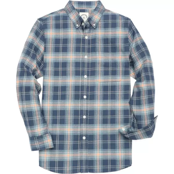 Dubinik® Mens Flannel Shirt Long Sleeve Plaid Flannel Shirt for Men Soft 100% Cotton Casual Button Down Shirts Regular Fit