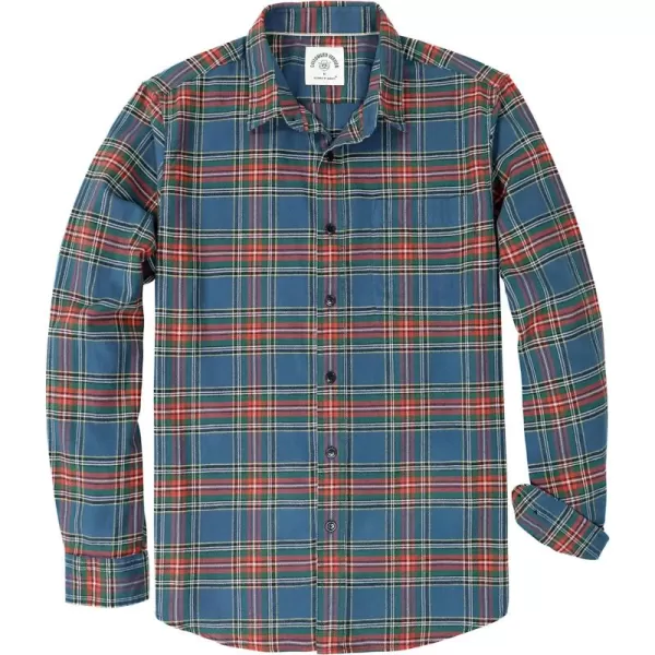 Dubinik® Mens Flannel Shirt Long Sleeve Plaid Flannel Shirt for Men Soft 100% Cotton Casual Button Down Shirts Regular Fit