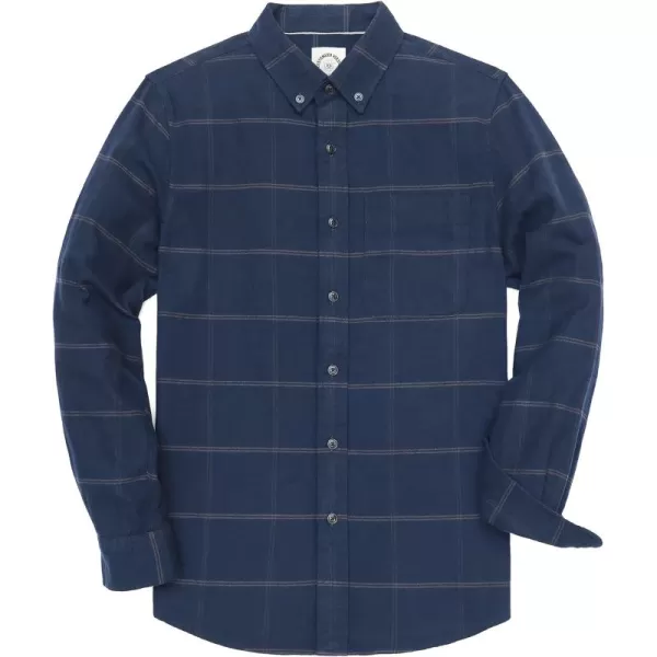 Dubinik® Mens Flannel Shirt Long Sleeve Plaid Flannel Shirt for Men Soft 100% Cotton Casual Button Down Shirts Regular Fit