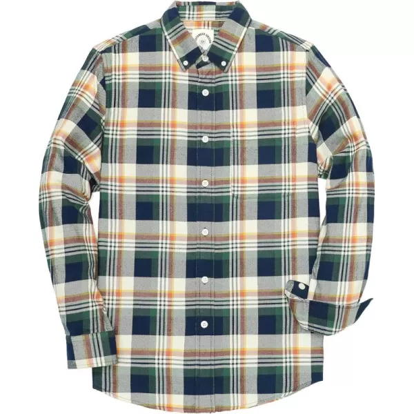 Dubinik® Mens Flannel Shirt Long Sleeve Plaid Flannel Shirt for Men Soft 100% Cotton Casual Button Down Shirts Regular Fit