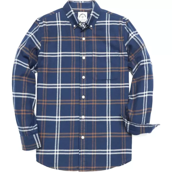 Dubinik® Mens Flannel Shirt Long Sleeve Plaid Flannel Shirt for Men Soft 100% Cotton Casual Button Down Shirts Regular Fit