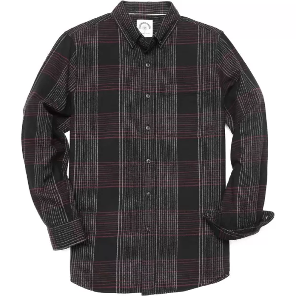 Dubinik® Mens Flannel Shirt Long Sleeve Plaid Flannel Shirt for Men Soft 100% Cotton Casual Button Down Shirts Regular Fit
