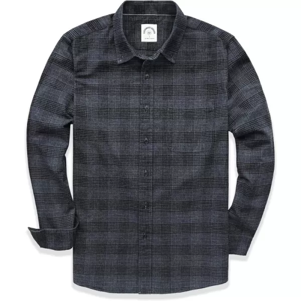 Dubinik® Mens Flannel Shirt Long Sleeve Plaid Flannel Shirt for Men Soft 100% Cotton Casual Button Down Shirts Regular Fit