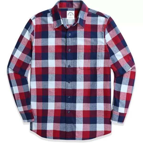 Dubinik® Mens Flannel Shirt Long Sleeve Plaid Flannel Shirt for Men Soft 100% Cotton Casual Button Down Shirts Regular Fit