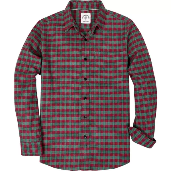 Dubinik® Mens Flannel Shirt Long Sleeve Plaid Flannel Shirt for Men Soft 100% Cotton Casual Button Down Shirts Regular Fit