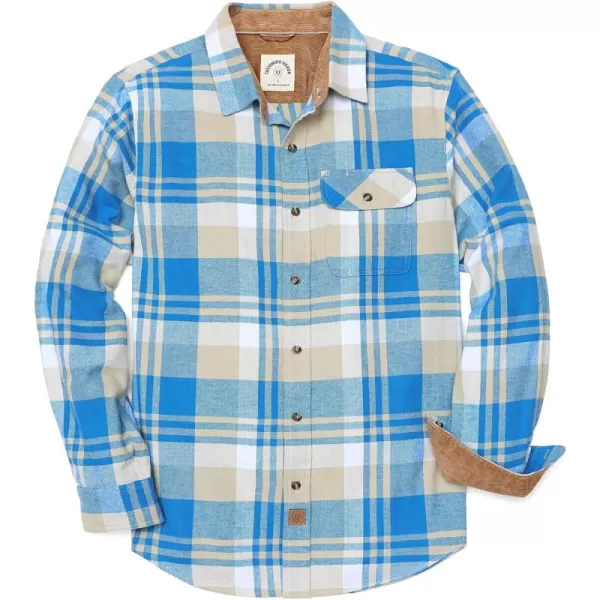 Dubinik® Mens Flannel Shirts Long Sleeve Flannel Shirt for Men Casual Button Down Brushed 100% Cotton Shirt