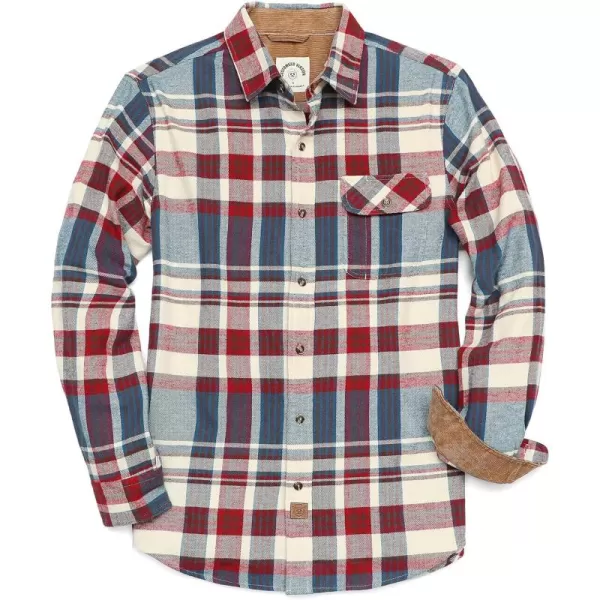 Dubinik® Mens Flannel Shirts Long Sleeve Flannel Shirt for Men Casual Button Down Brushed 100% Cotton Shirt