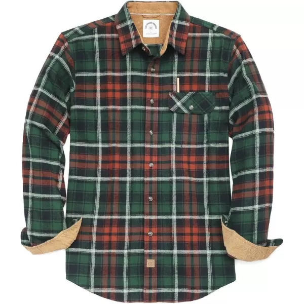 Dubinik® Mens Flannel Shirts Long Sleeve Flannel Shirt for Men Casual Button Down Brushed 100% Cotton Shirt