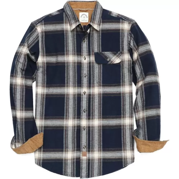 Dubinik® Mens Flannel Shirts Long Sleeve Flannel Shirt for Men Casual Button Down Brushed 100% Cotton Shirt