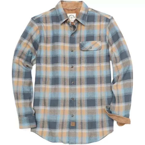 Dubinik® Mens Flannel Shirts Long Sleeve Flannel Shirt for Men Casual Button Down Brushed 100% Cotton Shirt