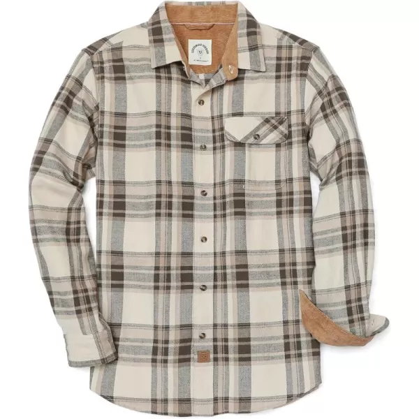 Dubinik® Mens Flannel Shirts Long Sleeve Flannel Shirt for Men Casual Button Down Brushed 100% Cotton Shirt
