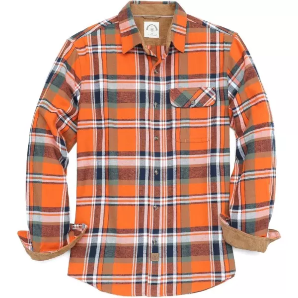 Dubinik® Mens Flannel Shirts Long Sleeve Flannel Shirt for Men Casual Button Down Brushed 100% Cotton Shirt