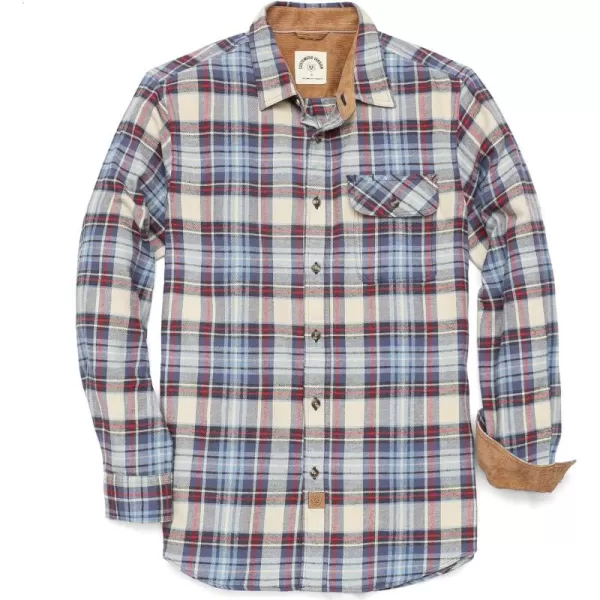 Dubinik® Mens Flannel Shirts Long Sleeve Flannel Shirt for Men Casual Button Down Brushed 100% Cotton Shirt