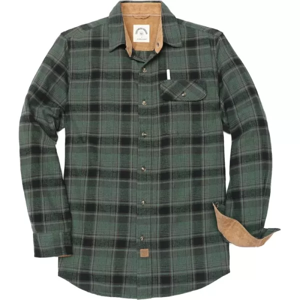 Dubinik® Mens Flannel Shirts Long Sleeve Flannel Shirt for Men Casual Button Down Brushed 100% Cotton Shirt