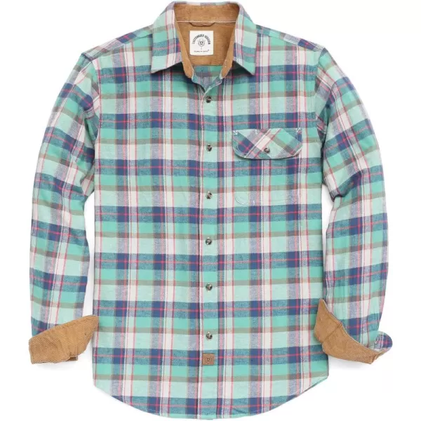 Dubinik® Mens Flannel Shirts Long Sleeve Flannel Shirt for Men Casual Button Down Brushed 100% Cotton Shirt