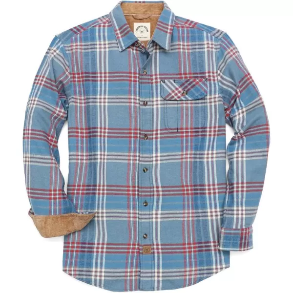 Dubinik® Mens Flannel Shirts Long Sleeve Flannel Shirt for Men Casual Button Down Brushed 100% Cotton Shirt
