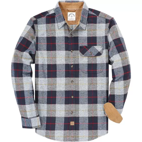 Dubinik® Mens Flannel Shirts Long Sleeve Flannel Shirt for Men Casual Button Down Brushed 100% Cotton Shirt