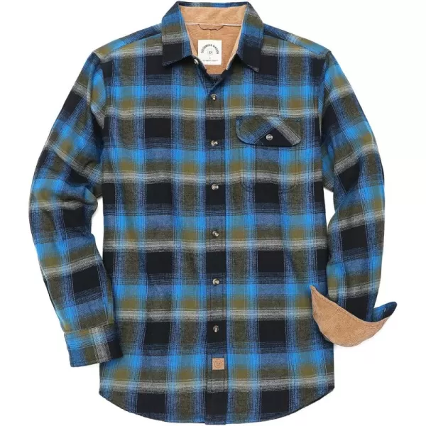 Dubinik® Mens Flannel Shirts Long Sleeve Flannel Shirt for Men Casual Button Down Brushed 100% Cotton Shirt