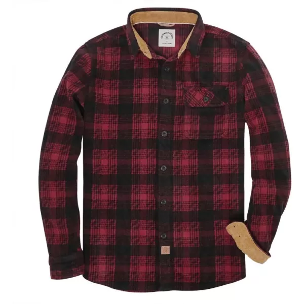 Dubinik® Mens Flannel Shirts Long Sleeve Flannel Shirt for Men Casual Button Down Brushed 100% Cotton Shirt