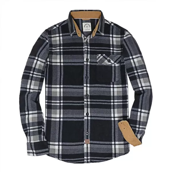 Dubinik® Mens Flannel Shirts Long Sleeve Flannel Shirt for Men Casual Button Down Brushed 100% Cotton Shirt