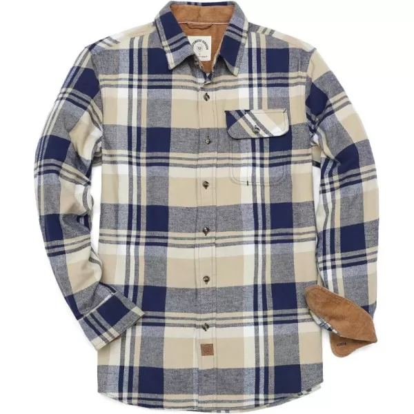 Dubinik® Mens Flannel Shirts Long Sleeve Flannel Shirt for Men Casual Button Down Brushed 100% Cotton Shirt