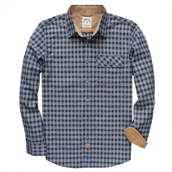 Dubinik® Mens Flannel Shirts Long Sleeve Flannel Shirt for Men Casual Button Down Brushed 100% Cotton Shirt