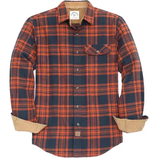 Dubinik® Mens Flannel Shirts Long Sleeve Flannel Shirt for Men Casual Button Down Brushed 100% Cotton Shirt