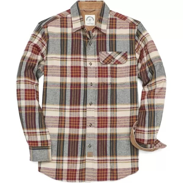 Dubinik® Mens Flannel Shirts Long Sleeve Flannel Shirt for Men Casual Button Down Brushed 100% Cotton Shirt