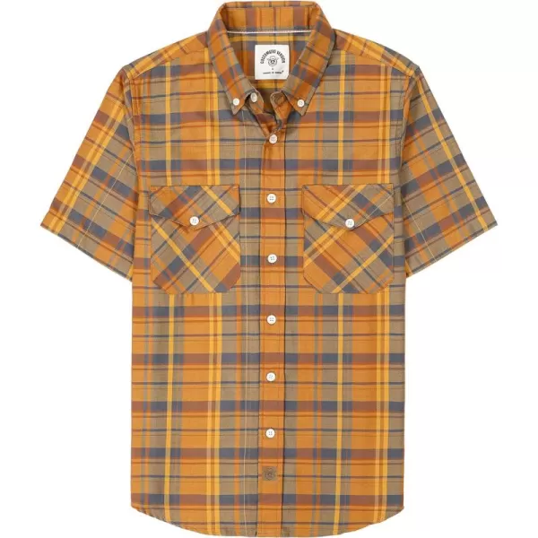 Dubinik® Mens Short Sleeve Button Down Mens Button Up Short Sleeve Two Pockets Soft Vintage Regular Fit Mens Casual Shirts