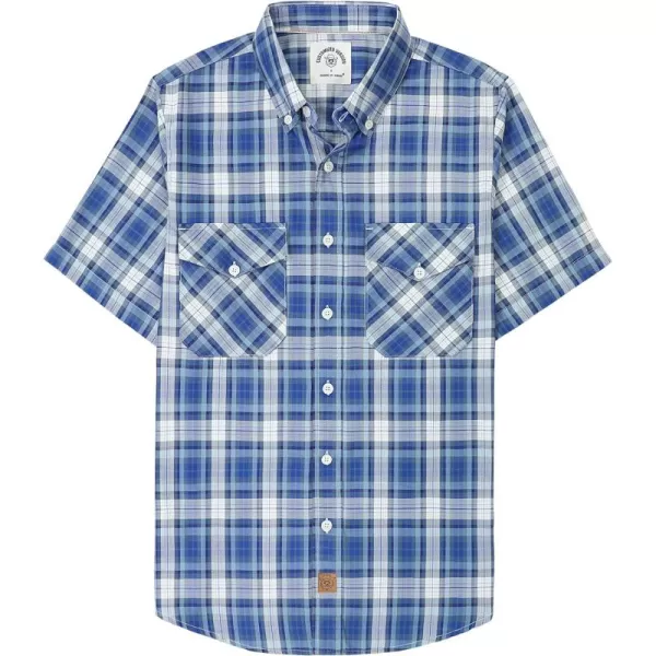 Dubinik® Mens Short Sleeve Button Down Mens Button Up Short Sleeve Two Pockets Soft Vintage Regular Fit Mens Casual Shirts