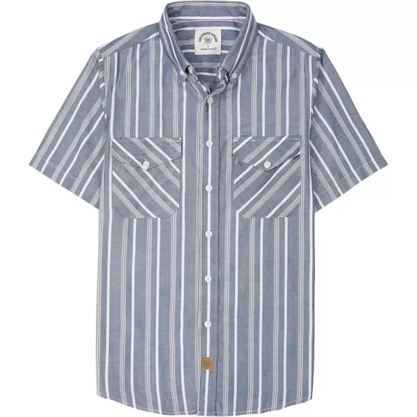 Dubinik® Mens Short Sleeve Button Down Mens Button Up Short Sleeve Two Pockets Soft Vintage Regular Fit Mens Casual Shirts