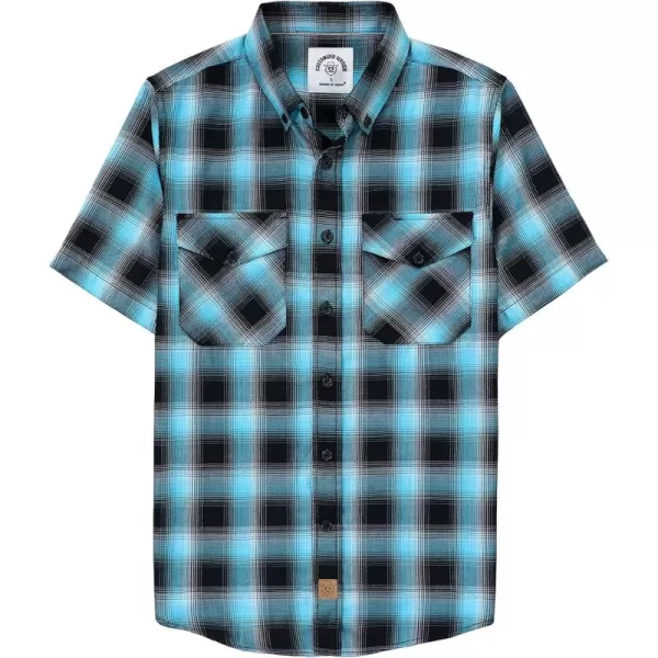 Dubinik® Mens Short Sleeve Button Down Mens Button Up Short Sleeve Two Pockets Soft Vintage Regular Fit Mens Casual Shirts