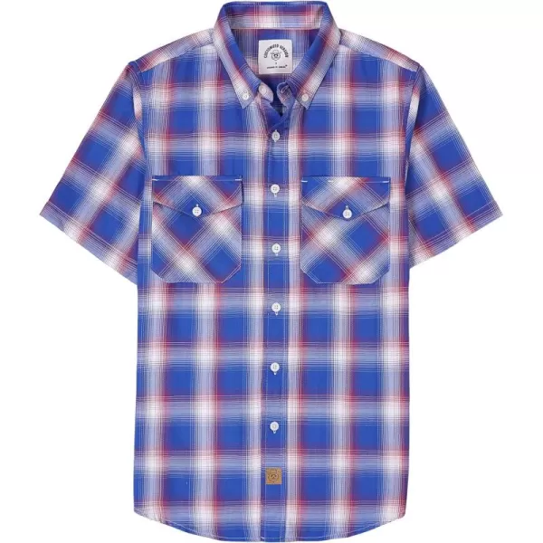Dubinik® Mens Short Sleeve Button Down Mens Button Up Short Sleeve Two Pockets Soft Vintage Regular Fit Mens Casual Shirts