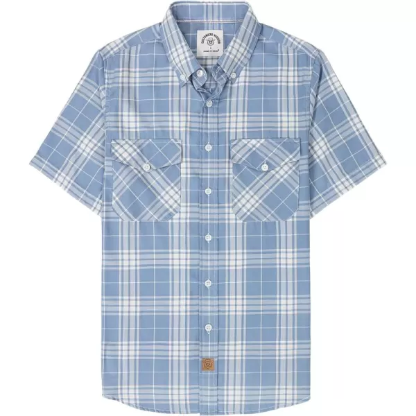 Dubinik® Mens Short Sleeve Button Down Mens Button Up Short Sleeve Two Pockets Soft Vintage Regular Fit Mens Casual Shirts