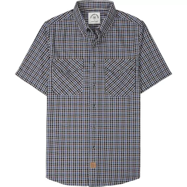 Dubinik® Mens Short Sleeve Button Down Mens Button Up Short Sleeve Two Pockets Soft Vintage Regular Fit Mens Casual Shirts