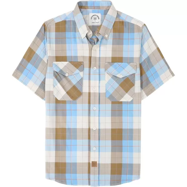 Dubinik® Mens Short Sleeve Button Down Mens Button Up Short Sleeve Two Pockets Soft Vintage Regular Fit Mens Casual Shirts