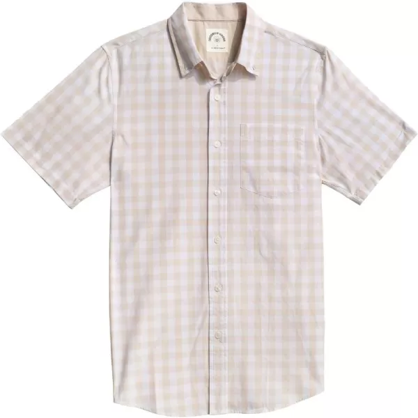 Dubinik® Mens Short Sleeve Button Down Shirts 100% Cotton Plaid Men's Casual Button-Down Shirts with Pocket