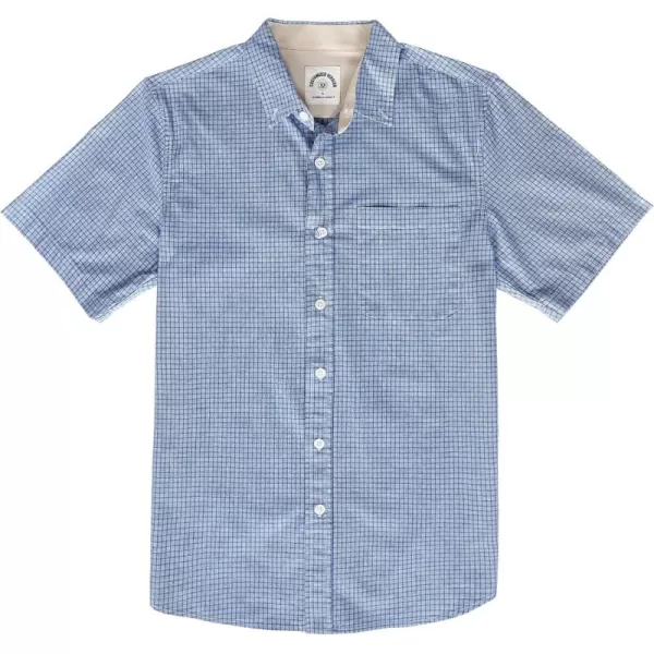 Dubinik® Mens Short Sleeve Button Down Shirts 100% Cotton Plaid Men's Casual Button-Down Shirts with Pocket