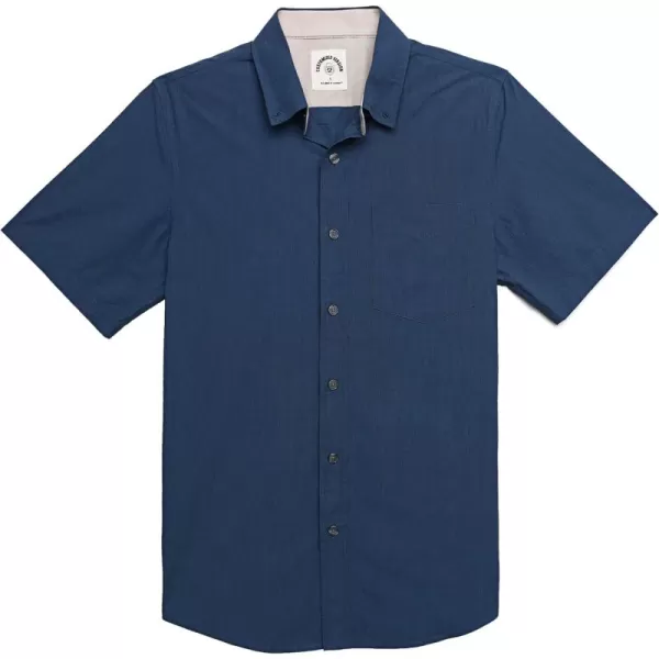 Dubinik® Mens Short Sleeve Button Down Shirts 100% Cotton Plaid Men's Casual Button-Down Shirts with Pocket