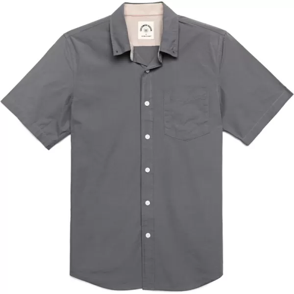 Dubinik® Mens Short Sleeve Button Down Shirts 100% Cotton Plaid Men's Casual Button-Down Shirts with Pocket