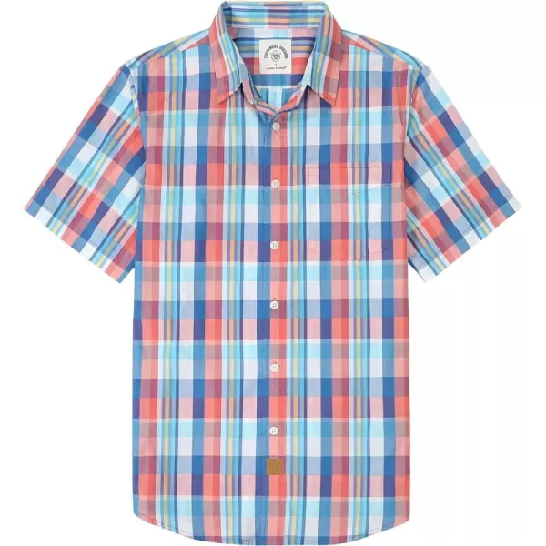 Dubinik® Mens Short Sleeve Button Down Shirts Summer Vintage Short Sleeve Button Down Men Lightweight Men's Casual Shirts